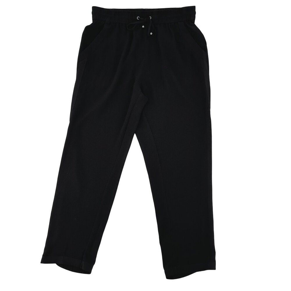 Coldwater Creek Womens Black Lightweight Crepe Drawstring Pants Size 10